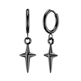 Pair Solid Star Cross Hinged Hoop Earrings Ear Cartilage Tragus