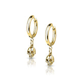 Pair Skull Dangel Hinged Hoop Earrings Ear Cartilage Tragus