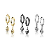 Pair Skull Dangel Hinged Hoop Earrings Ear Cartilage Tragus