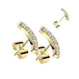 Pair CNC CZ Curve Stud Earrings