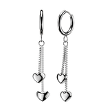 Pair 3 F Heart Hinged Hoop Earrings Ear Cartilage Tragus