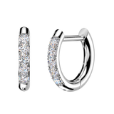 Pair 316L CZ Accented Hinged Hoop Earrings