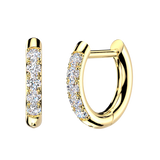 Pair 316L CZ Accented Hinged Hoop Earrings