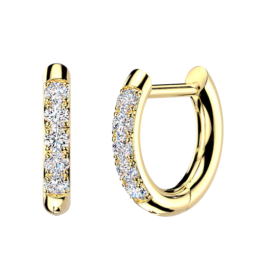 Pair 316L CZ Accented Hinged Hoop Earrings