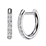 Pair 316L CZ Accented Hinged Hoop Earrings