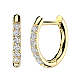 Pair 316L CZ Accented Hinged Hoop Earrings