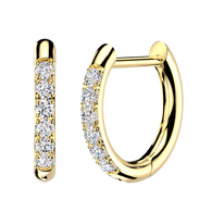 Pair 316L CZ Accented Hinged Hoop Earrings
