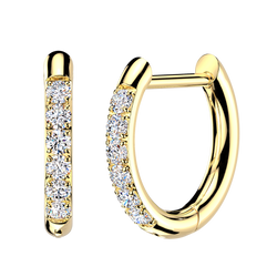 Pair 316L CZ Accented Hinged Hoop Earrings