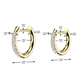 Pair 316L CZ Accented Hinged Hoop Earrings