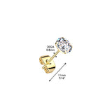 Pair Round CZ .925 Sterling Silver Martini Stud Earrings