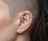 5 CZ Bar Top Tragus Labret Helix Ear Cartilage Studs