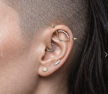 5 CZ Bar Top Tragus Labret Helix Ear Cartilage Studs