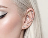 Titanium Threadless Push In Hummingbird CZ Top For Belly, Lip, Tragus