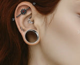 Pair Titanium Double Flare Flesh Tunnel Plugs