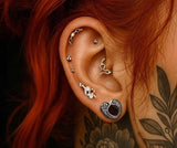 Titanium Threadless Push In Snake CZ Replacement For Lip Ear