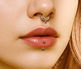 Titanium Hinged CZ Slithering Snake Segment Hoop Ring Daith Septum Cartilage