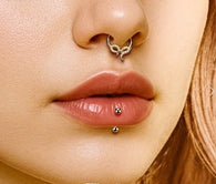 Titanium Hinged CZ Slithering Snake Segment Hoop Ring Daith Septum Cartilage