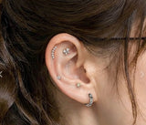 Titanium Internally Threaded  CZ Flower Labret Stud Tragus Lobe Helix