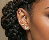Titanium Marquise CZ Hinged Segment Hoop Ring For Daith Helix Septum