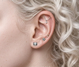 Titanium Threadless Push in Panda Top Labret Cartilage Tragus Earring