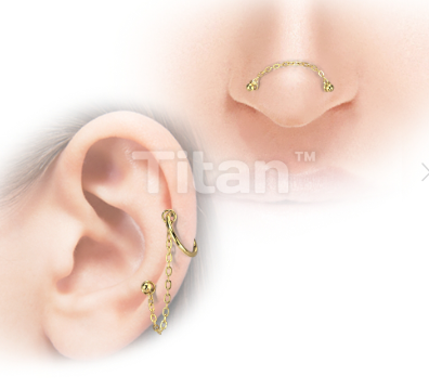 2mm Implant Titanium Nose Ear Chain Connector