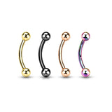 Implant Titanium Basic Ball Curved Barbells Eyebrow Rings