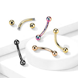 Implant Titanium Basic Ball Curved Barbells Eyebrow Rings