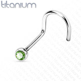 Implant Titanium Press Fit CZ Nose Screw Ring 20GA