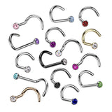 Implant Titanium Press Fit CZ Nose Screw Ring 18GA