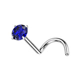 Implant Grade Titanium Prong Set CZ Nose Screw 20GA