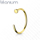 20G Implant Grade Solid Titanium Flat Top Nose Hoop Rings