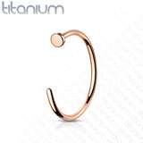 20G Implant Grade Solid Titanium Flat Top Nose Hoop Rings