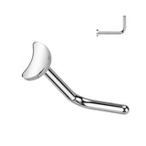 Implant Titanium Flat Crescent Moon L Bend Nose Stud Ring