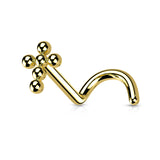 Implant Titanium Beaded Ball Cross Nose Screw Stud