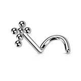 Implant Titanium Beaded Ball Cross Nose Screw Stud