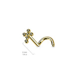 Implant Titanium Beaded Ball Cross Nose Screw Stud