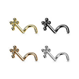 Implant Titanium Beaded Ball Cross Nose Screw Stud