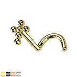 Implant Titanium Beaded Ball Cross Nose Screw Stud
