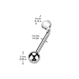 Titanium L Bent Christina Piercing Jewelry With With Ball Top
