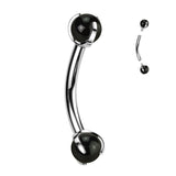 Implant Titanium Curved Barbell With Claw Set Natural Stone Ends