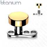 Set Of Titanium Flat Round Top Titanium Dermal Anchor With Base