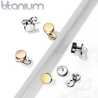 Set Of Titanium Flat Round Top Titanium Dermal Anchor With Base