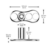 Titanium 3 Hole Dermal Anchor With CZ & Opal Triangle Top