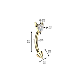Titanium Spike With Devil Heart CZ Eyebrow Curved Barbell