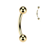 Titanium Gold Vertical Hood Piercing Curved Barbell 14G