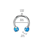 Titanium Claw Set Opal Stone Horseshoe Ear Cartilage Tragus