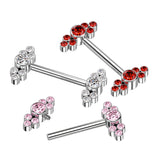 Pair Implant Titanium Trinity CZ Clusters  Nipple Barbells