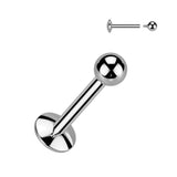 Titanium Basic Ball Internally Threaded Labret Studs Tragus Cartilage
