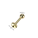 Titanium Basic Ball Internally Threaded Labret Studs Tragus Cartilage