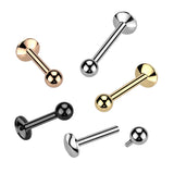 Titanium Basic Ball Internally Threaded Labret Studs Tragus Cartilage